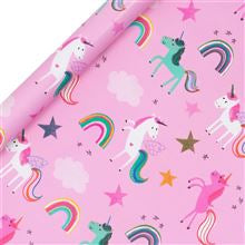 ROLL WRAP 2M UNICORNS PINK