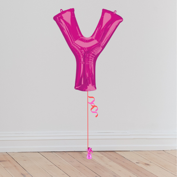 <b> ONLINE EXCLUSIVE </b> <br>Giant Pink Letter Balloon <br>(Inflated with Helium & Weight Included)