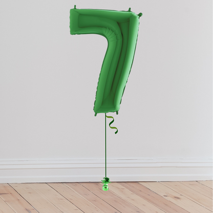 <b> ONLINE EXCLUSIVE </b> <br>Giant Green Number Balloon <br>(Inflated with Helium & Weight Included)