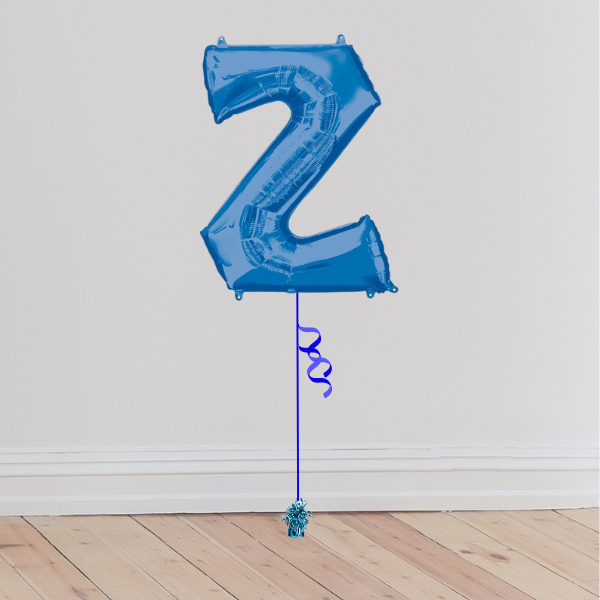 <b> ONLINE EXCLUSIVE </b> <br>Giant Blue Letter Balloon <br>(Inflated with Helium & Weight Included)