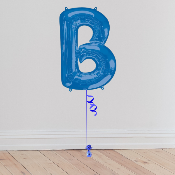 <b> ONLINE EXCLUSIVE </b> <br>Giant Blue Letter Balloon <br>(Inflated with Helium & Weight Included)