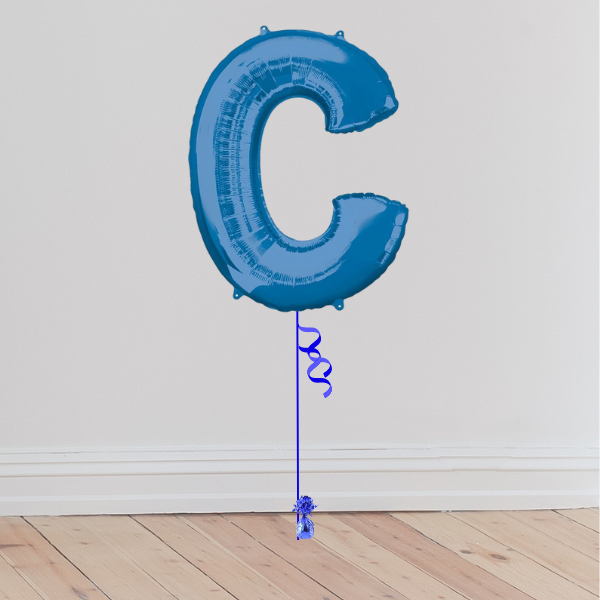 <b> ONLINE EXCLUSIVE </b> <br>Giant Blue Letter Balloon <br>(Inflated with Helium & Weight Included)