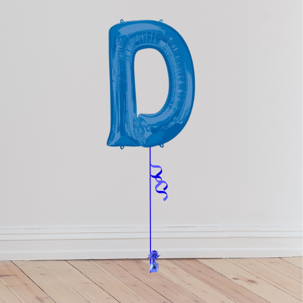 <b> ONLINE EXCLUSIVE </b> <br>Giant Blue Letter Balloon <br>(Inflated with Helium & Weight Included)