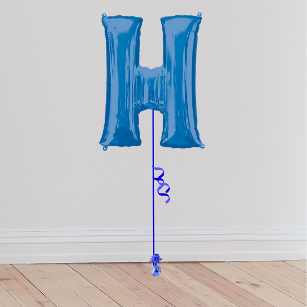 <b> ONLINE EXCLUSIVE </b> <br>Giant Blue Letter Balloon <br>(Inflated with Helium & Weight Included)