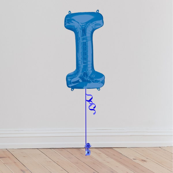 <b> ONLINE EXCLUSIVE </b> <br>Giant Blue Letter Balloon <br>(Inflated with Helium & Weight Included)