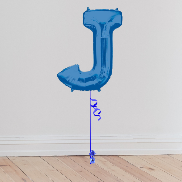 <b> ONLINE EXCLUSIVE </b> <br>Giant Blue Letter Balloon <br>(Inflated with Helium & Weight Included)