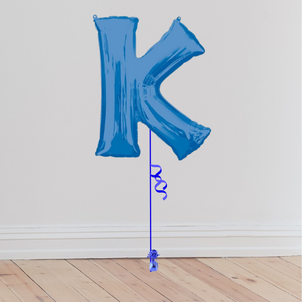 <b> ONLINE EXCLUSIVE </b> <br>Giant Blue Letter Balloon <br>(Inflated with Helium & Weight Included)