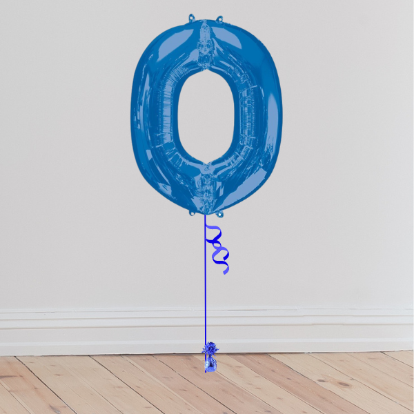 <b> ONLINE EXCLUSIVE </b> <br>Giant Blue Letter Balloon <br>(Inflated with Helium & Weight Included)