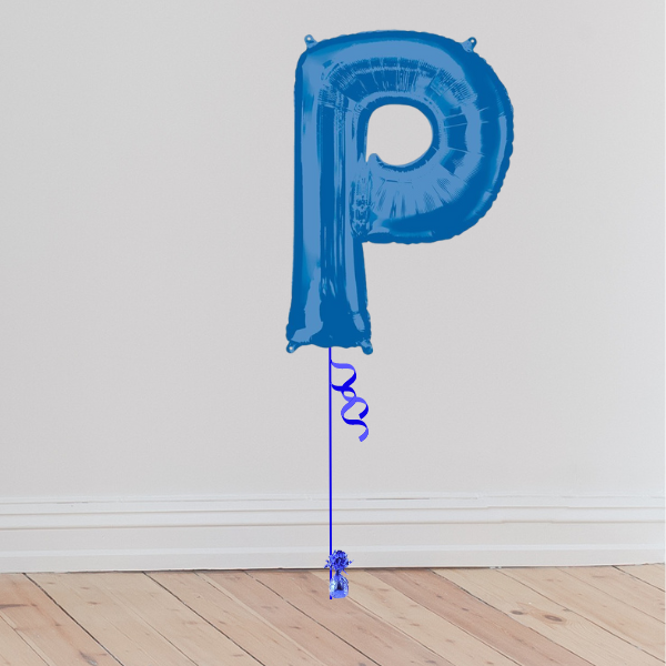 <b> ONLINE EXCLUSIVE </b> <br>Giant Blue Letter Balloon <br>(Inflated with Helium & Weight Included)