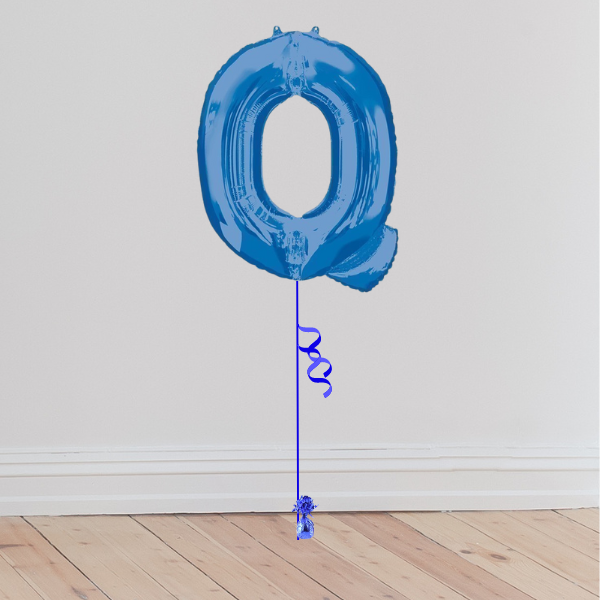 <b> ONLINE EXCLUSIVE </b> <br>Giant Blue Letter Balloon <br>(Inflated with Helium & Weight Included)