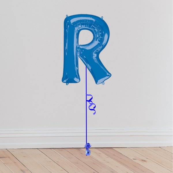 <b> ONLINE EXCLUSIVE </b> <br>Giant Blue Letter Balloon <br>(Inflated with Helium & Weight Included)