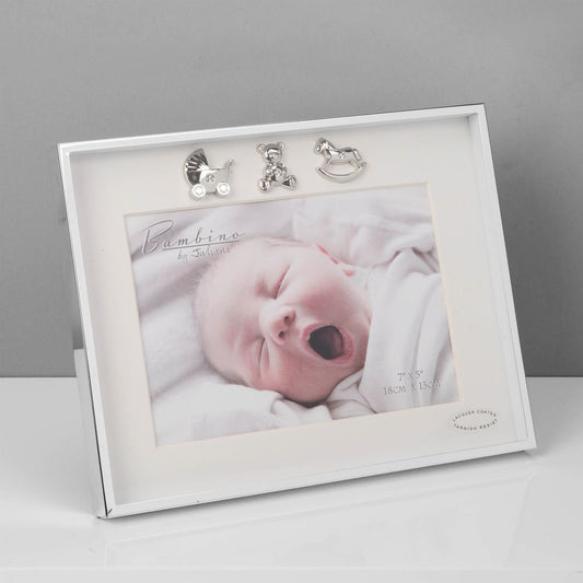 7" x 5" - Bambino Thin Silver Plated Photo Frame