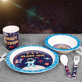 SPACE EXPLORER 5 PIECE MELAMINE BREAKFAST SET