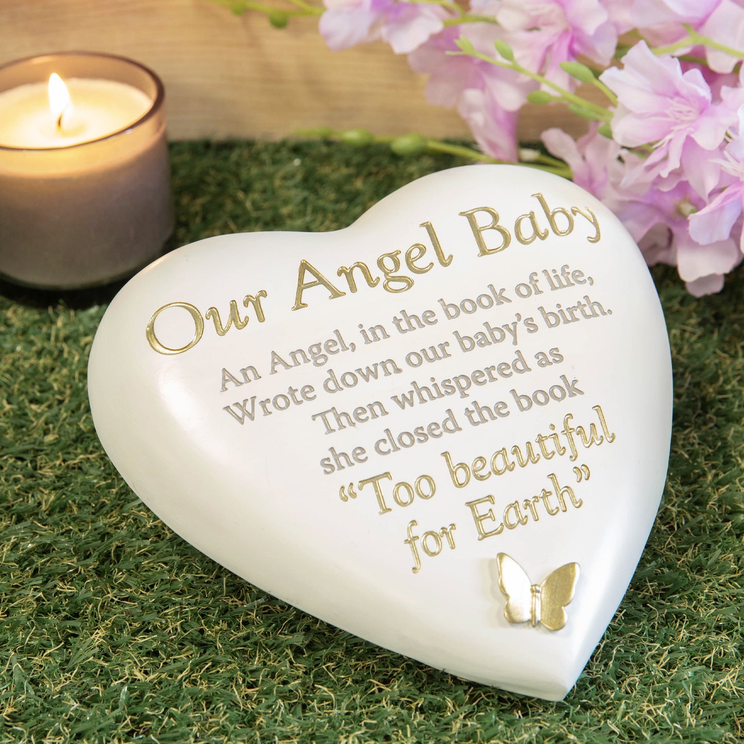 Thought Of You Graveside Heart Memorial - Our Angel Baby